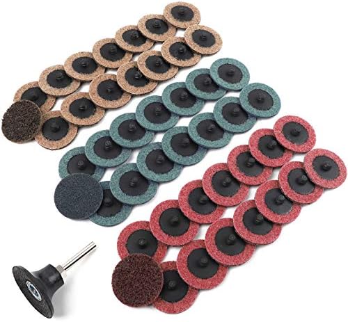 Coceca 48pcs Sanding Disc 2 Inch Quick Change Discs with 1/4'' Holder Surface Conditioning Disc