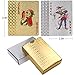 Joyoldelf 2 Decks of Playing Cards, 24K Foil Waterproof Playing Cards & Flexible Poker Cards with Box - Classic Magic Tricks Tool for Party, Game and Cardistry, 1 Gold + 1 Silver
