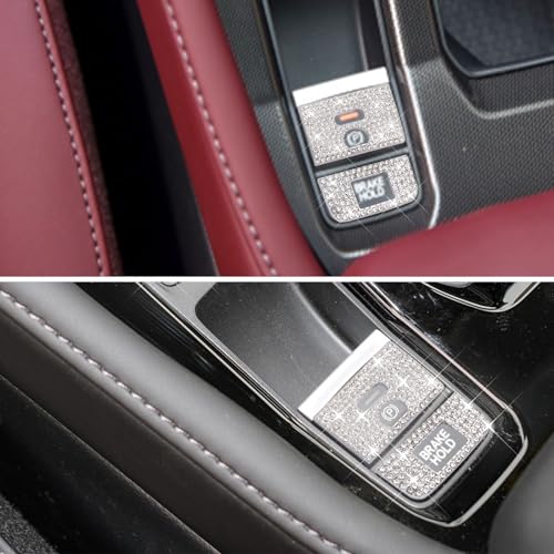 Image of Bling for Honda Car Accessory Electronic Brake and Automatic Parking Button Box Sticker Fit for 11th Gen Honda Accord Civic CR-V 2024. (Silver 8)
