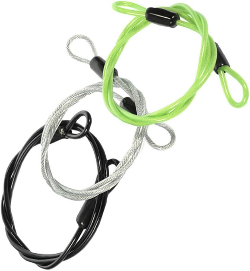 3Pcs Flexible Double Looped Cable Lock Durable Metal Safety Lock Wire Rope for Bikes Luggage and Theft Protection High Strength Coiled Braided Cable