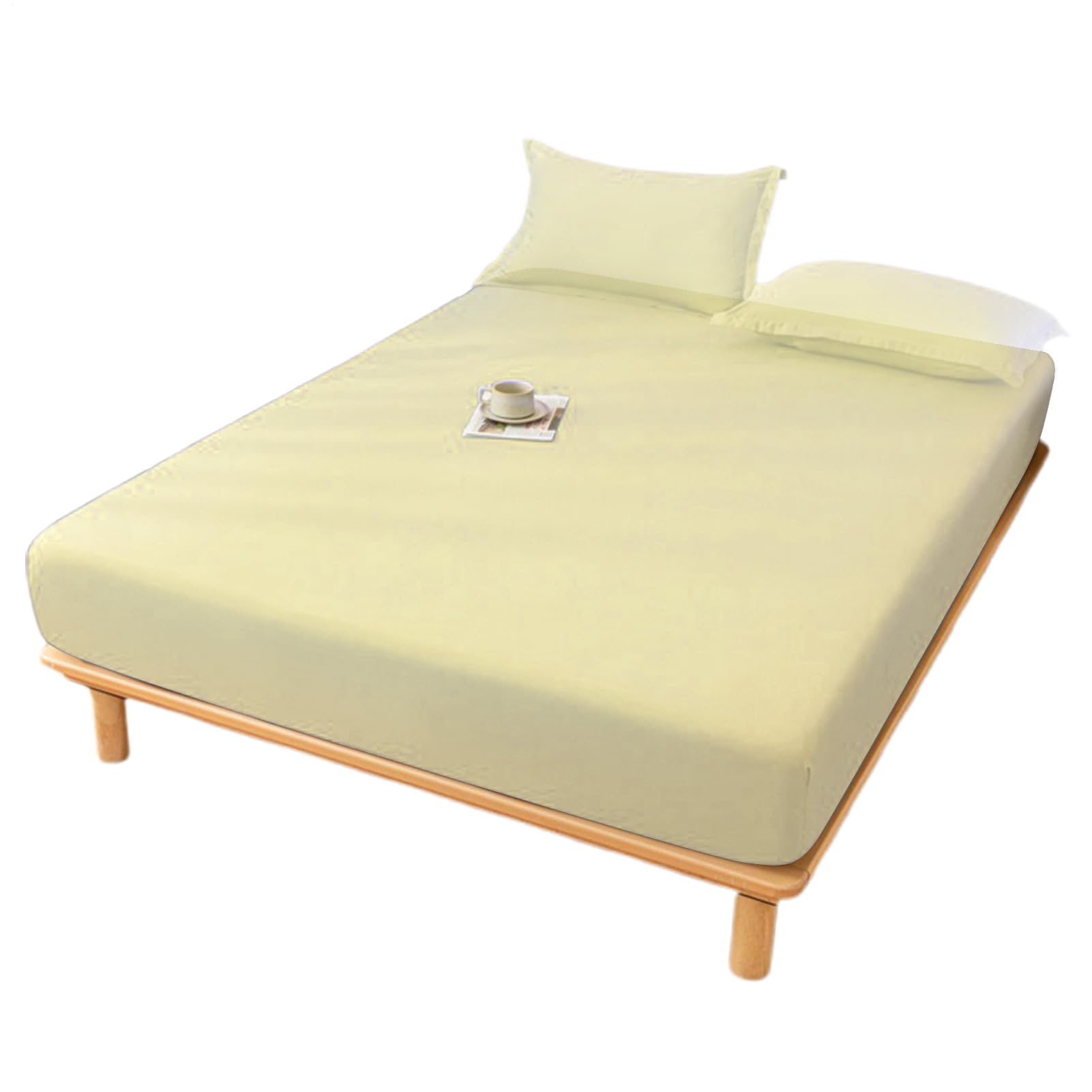 Drap housse coton élastique sommier confort nuit textile respirant de lit