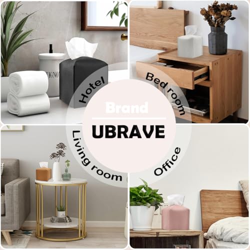 UBRAVE Tissue Box Cover, Square PU Leather Tissue Holder, Square Napkin Dispenser for Home, Hotel, Office, Vanity and Restaurant - 5 Inch Cube - 1 Pcs Pink - Cosy Home Interiors UBRAVE Tissue Box Cover, Square PU Leather Tissue Holder, Square Napkin Dispenser for Home, Hotel, Office, Vanity and Restaurant - 5 Inch Cube - 1 Pcs Pink - Image 7