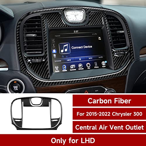 Image of Car Central Console Navigation Screen Air Outlet Vent Decals for 2015-2023 Chrysler 300 / 300C / 300S / Limited /Touring Accessories Carbon Fiber Stickers