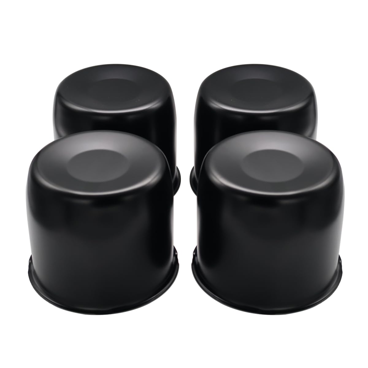 Photo 1 of AYZH 4 Pack 4.25 Inch Center Caps Push Through for Trailer Truck RV Wheel Rims 4.25" Center Bore Black Steel