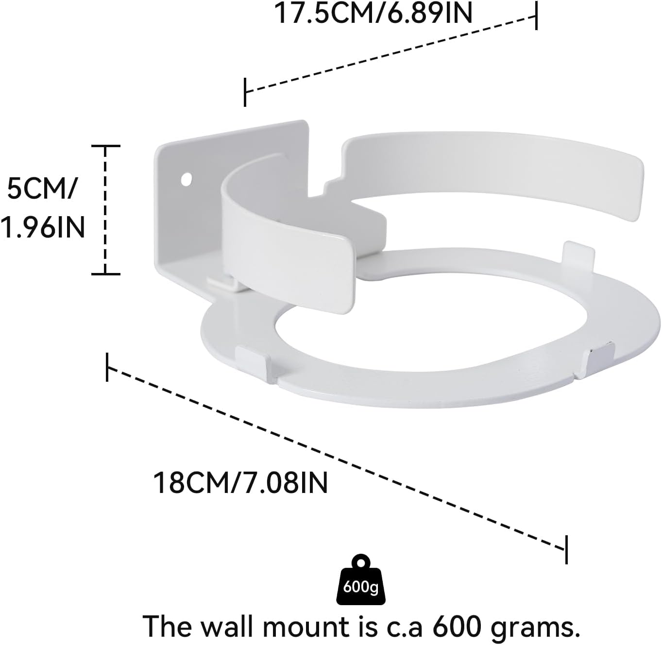 shinar Metal Wall Mount Compatible with Sonos Move and Sonos Move 2, Mount Accessory Stand Compatible with Sonos Move 1/2 Wall Bracket Max. 12 kg (White) - Image 2