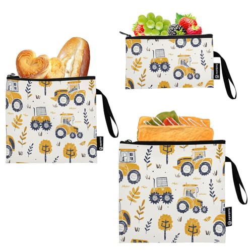 Bolsas reutilizables para snacks 3 unidades amarillo miniatura 2