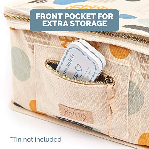 KnitIQ Canvas Storage Bag for KnitIQ Blocking Mats l Storage for 9 Blocking Boards l Reinforced Handles, Sturdy Fabric, Strong Stitching l Smooth Brass Zipper and Extra Pocket – Artisan Design