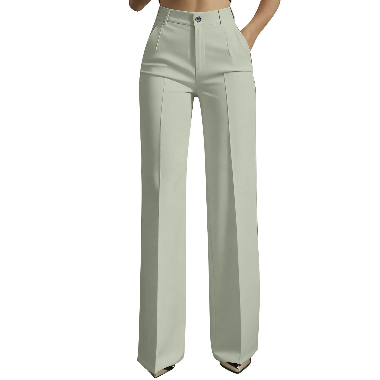 Dress Pants for Women Trendy 2026 High Waist Stretchy Work Pants Business Casual Straight Leg Trousers with Pockets — view 15