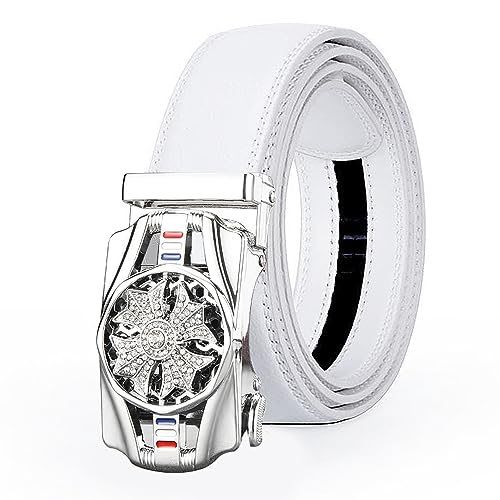 black white belt men leather ratchet casual work business,Perfect Fit Waist Size up to 47 inches