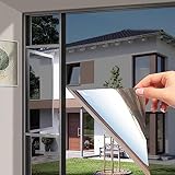 Silberne Einweg-Fensterfolie, Sichtschutz, statische Haftung, Hitzekontrolle, Anti-UV, dekorativer Sonnenschutz für Zuhause und Büro (130 x 200 cm)