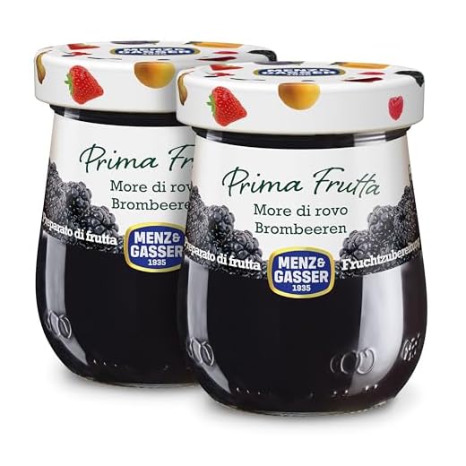 Menz&Gasser, Marmellata di More Prima Frutta, con 55% di Frutta, Lavorata con Passione in Trentino-Südtirol, Realizzata con Frutta di Alta Qualità IQF, Naturalmente Senza Glutine, Vegan, 2 Vaso 340 g