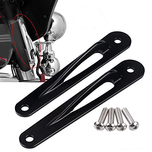 XMMT 1 Pair Black Front Fork Teardrop Custom Tie-Down Brackets for Harley Touring Electra Glide 1983-2013, Road King 1994-2016