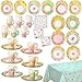 Yungyan 193 Pcs 48 Guests Tea Birthday Party Supplies Disposable Tableware Set 9 oz Paper Tea Cups with Handle, 7" 9" Paper Plates, Napkins, Tablecloth for Floral Party Wedding Baby Shower
