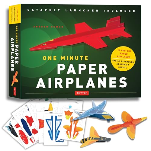 One Minute Paper Airplanes Kit: 12 Pop-Out Planes, Easily Assembled in Under a Minute: Paper Airplane Book with Paper, 12 Projects & Plane Launcher image 3