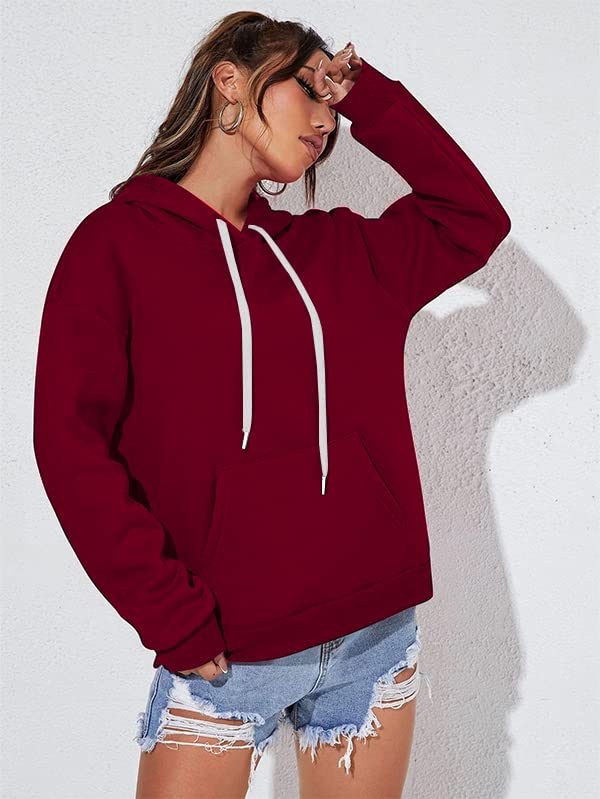 Image of JUNEBERRY Sweatshirt for Women, Cotton Blend Full Sleeves Aesthetic Sweatshirt for Women Stylish, Winterwear with Neck Hoodies, Round Neck Regular Fit Long Sleeve Womens Sweatshirt