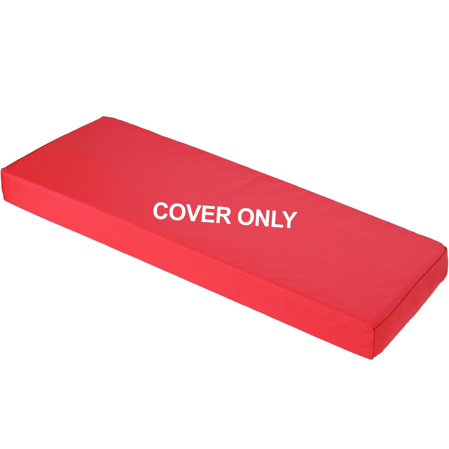 David & Amaya Replacement Cover Only for Rattan Patio Garden Bench Cushions,Water-Resistant Polyester Fabric Indoor/Outdoor Seat Pad's Zip Cover (Foam Not Included) (Red, 128 x 50 x 5cm(50.25x20x2)