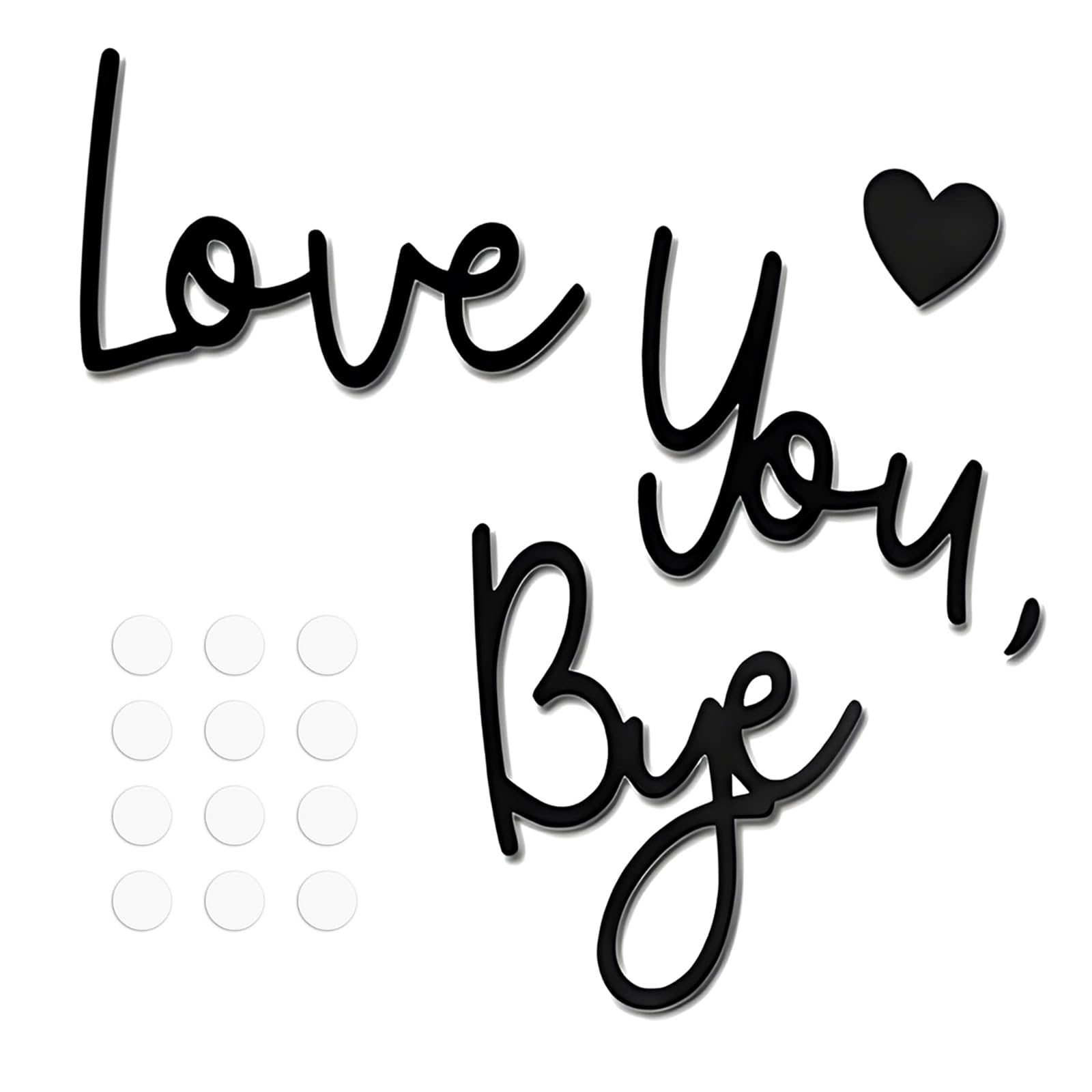 Senzee Black Love You Bye Above Door Sign, Wooden Love You Bye Sign Wall Decor For Hallway And Stairs Home Door Signs Decorations