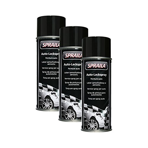 3X KWASNY 300 921 Auto-K SPRAILA Spraila Lackspray Schwarz Matt 500ml
