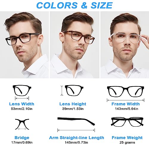 Image of Reading Glasses 1.25+ Blue Light Blocking for Men Computer Readers Game Glasses 1.0 1.25 1.5 2.0 2.25 2.5 2.75 3.0 3.5 4.0 (Black 125)