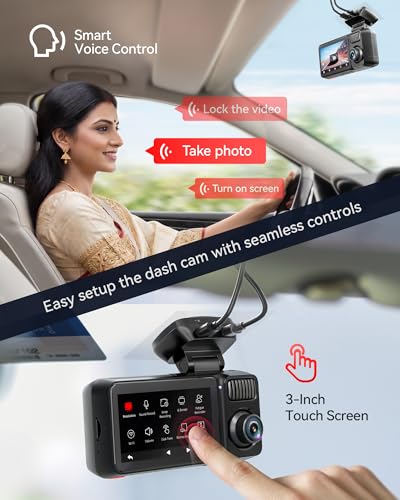 Image of REDTIGER F17 Elite [2026 Edition] 4K 3 Channel Dash Cam, Triple STARVIS 2 Sensor(IMX678 /675 /662), 4K+2.5K+1080P, Full Night Color, 5.8GHz WiFi 6, GPS, HDR, Touch & Voice Control, 128GB Card Included
