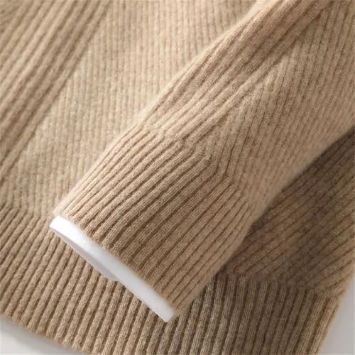 Men's Crewneck Winter Sweater Textured Wool Warm Pullover Simple Business Classic Jumper4