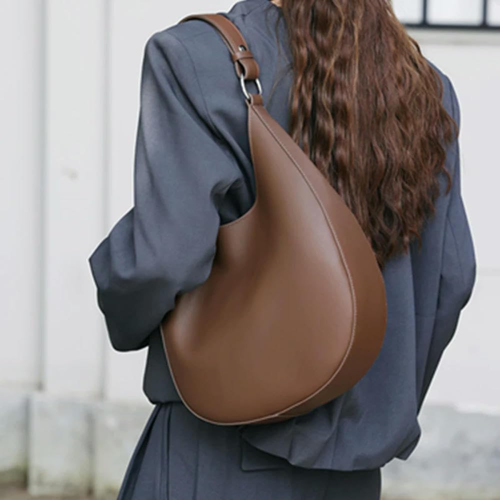 Bolsos de Hombro Tipo Media Luna de Cuero Genuino para Mujer, Bolsos Cruzados de diseñador de Tendencia, Bolsos de Mano para Mujer