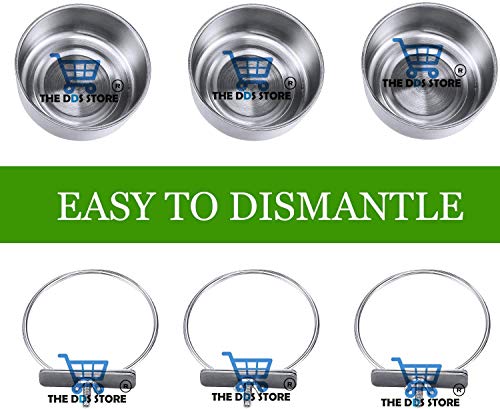 THE-DDS-STORE-Bird-Feeding-Dish-Cups-Parrot-Food-Bowl-Holder-Stainless-Steel-Coop-Cup-Bird-Cage-Water-Bowl-for-Parakeet-African-Greys-Conure-Cockatiels-Lovebird-200-ML-Clamp-Pack-of-4