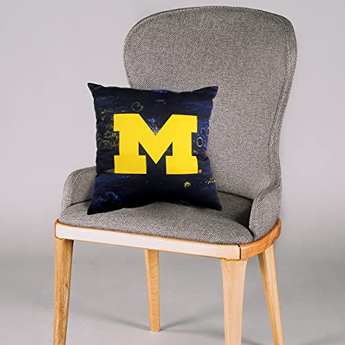 Image of College Covers Michigan Wolverines 2 Sided Color Swept Decorative Pillow, 16 inch, Made in The USA