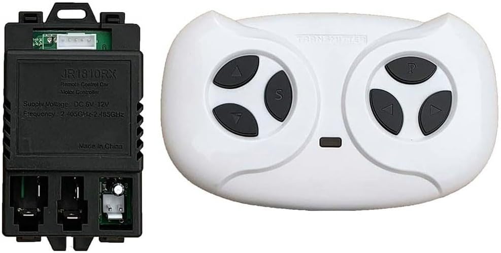 JR1810RX 5-Pin Receiver and Remote Control Children Ride- Car, 6-12V 2.4G System with Slow Start Function, Compatible Replacement (full set)