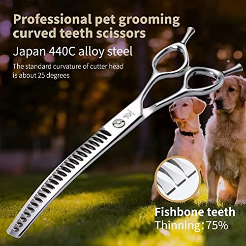 Fenice Peak Professional Dog Grooming Shears Curved Thinning/Chunker