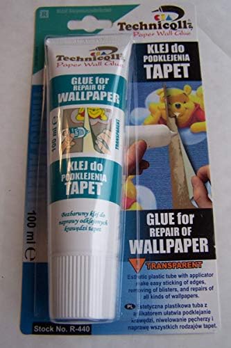 100ml CLEAR TRANSPARENT ADHESIVE GLUE FOR REPAIR OF WALLPAPER PAPER VINYL TECHNICQLL