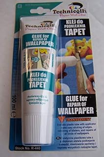 100ml CLEAR TRANSPARENT ADHESIVE GLUE FOR REPAIR OF WALLPAPER PAPER VINYL TECHNICQLL
