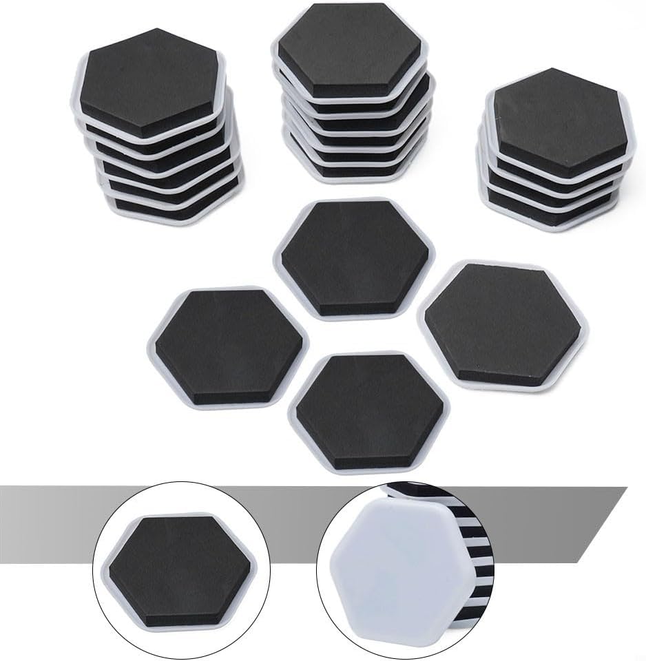 Pack Of 20 Furniture Sliders Pads Self Moving Heavy Furniture Smoothly Carpet And Wood Surfaces Suitable Beds Sofas Tables
