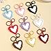 ChungLong0593 Heart Shape Portable Mirror Keychain, Cute Silicone Bag Charm Key Ring, Fashion Purse Accessory for Women (Red)
