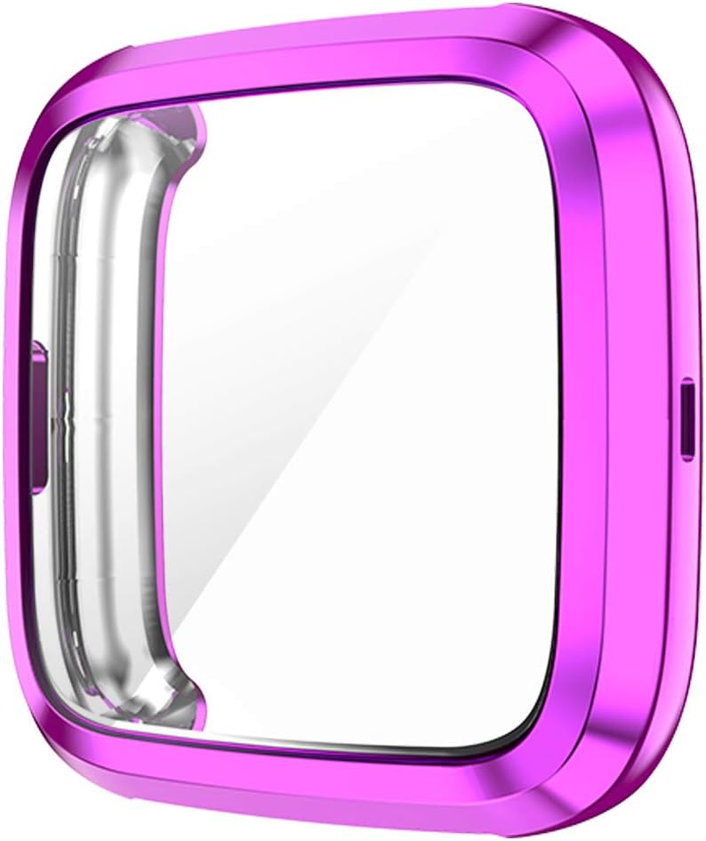 8 Pack Case for Fitbit Versa 2 with Screen Protector, Haojavo Soft TPU Full Protective Cover Ultra-Thin Scratch Resistant Slim Fit Plated Bumper for Fitbit Versa 2 Accessories