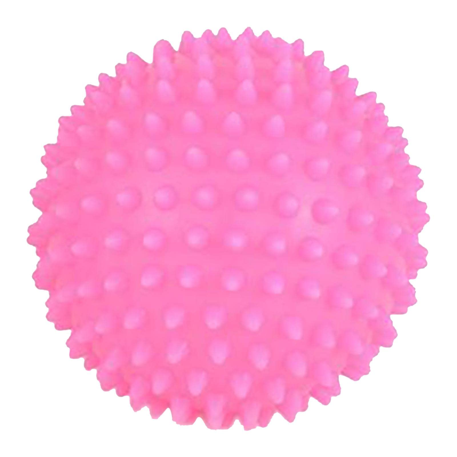 Jojomis Pelota masajeadora de pies con pinchos para tejido profundo, punta, pies, espalda, manos, músculos, miofascial, 7,5 cm de diámetro, color rosa