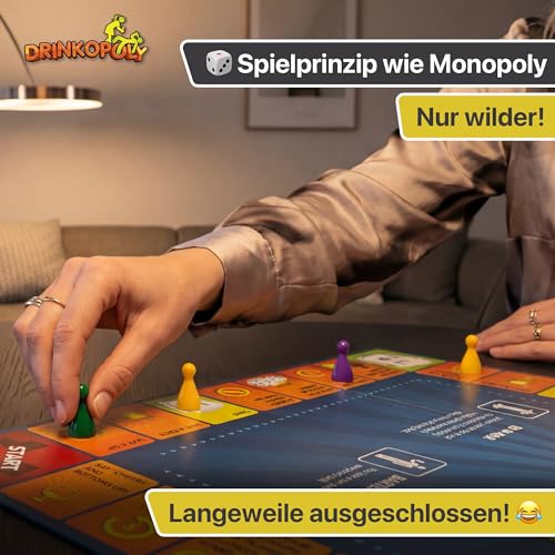Drinkopoly – König der Trinkspiele – kombinierte Tafel/Tisch Party Spiele für Erwachsene und Studenten mit 50 Erweiterungskarten mit… – Ansicht 4