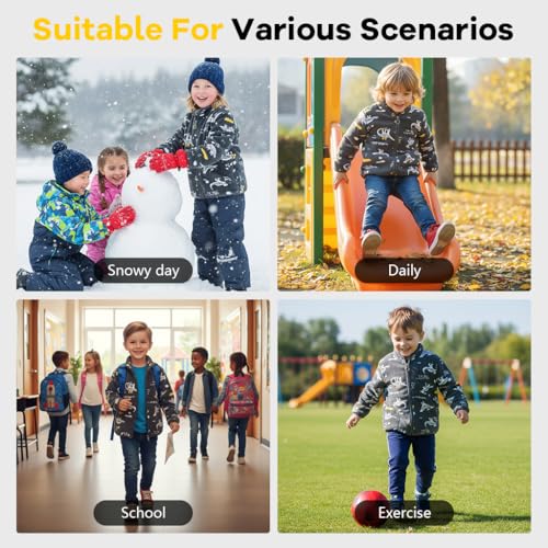 Image of SANNIDHI Kids Fleece Warm Coat, Zip-Up Long Sleeve Jacket with Pockets, High Collar Design, Fashion Outerwear Jacket for Boys & Girls, Ideal for Fall Winter Coat