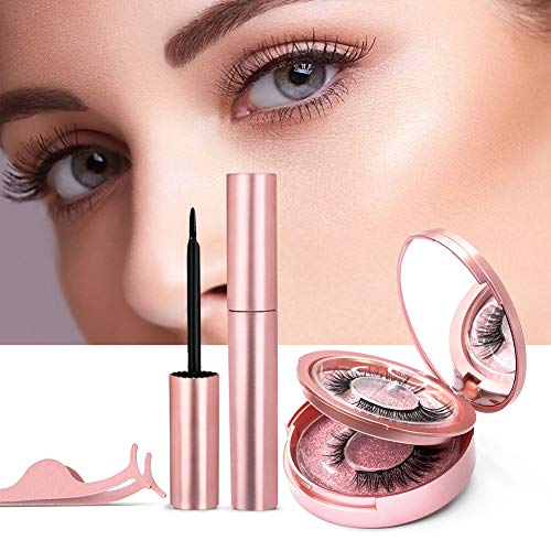 Preisvergleich Produktbild Magnetische Wimpern, Magnetic Eyeliner, 2 set 3D Künstliche Magnetische Wimpern Wiederverwendbare Magnetic Eyelashes mit Wimpern Pinzette und Aufbewahrungsbox, Wasserdichter Kein Kleber