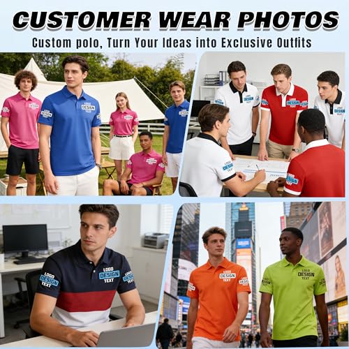 Custom Polo Shirts for Men Women Youth Design Your Own Golf Jersey Personalized Team Uniform Business Work Shirt miniatura 2