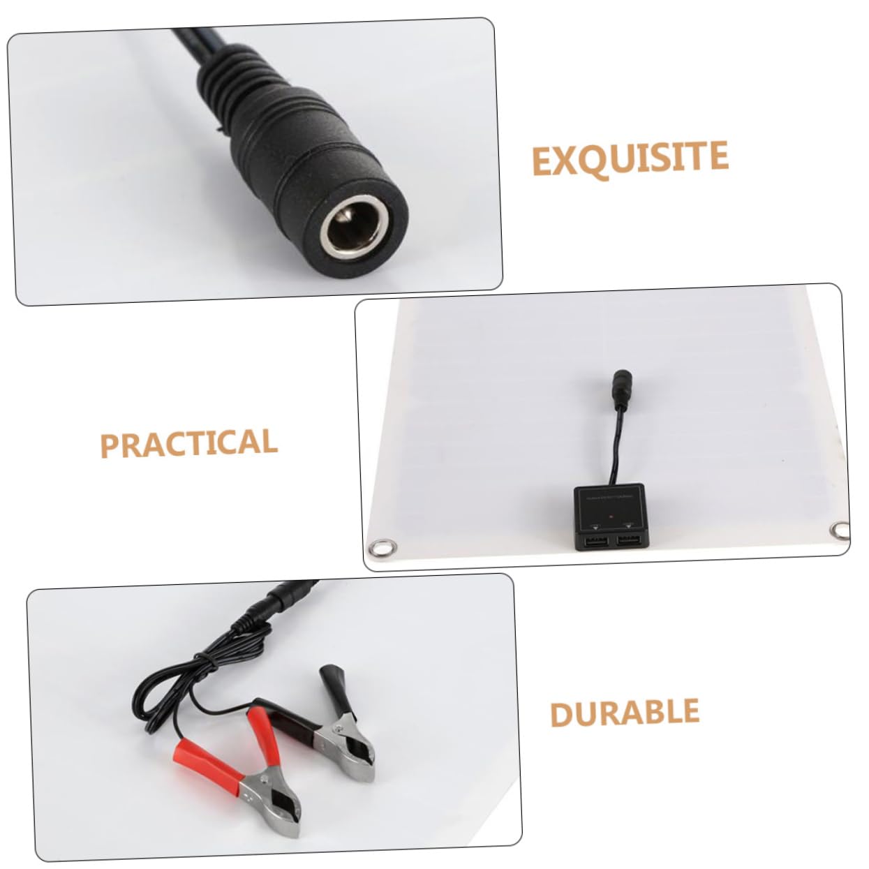 1juego Panel Solar Portátil De Dc Con Doble Usb Cargador Solar Para Automóviles y Campers Alta Eficiencia y Flexibilidad