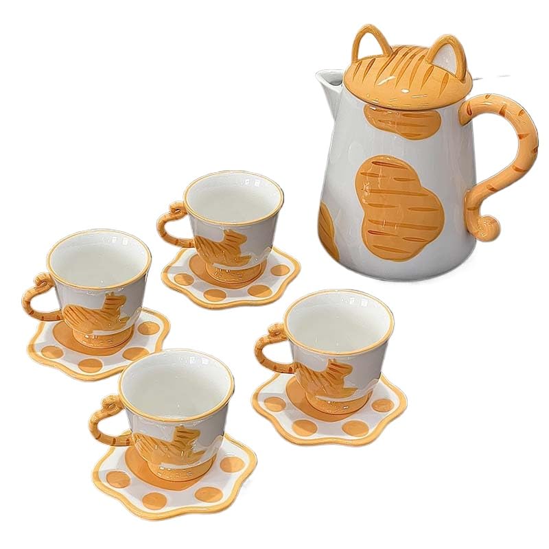 Service de tasses et soucoupes pour 4 personnes en porcelaine coffret cadeau thé