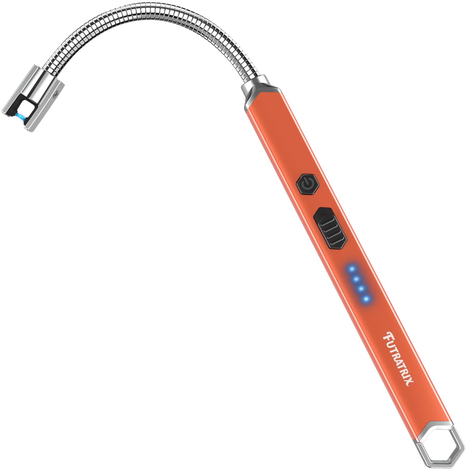 Electronic Candle Lighter Arc Windproof Flameless USB Rechargeable Electric Lighter (1 Pack - Orange)