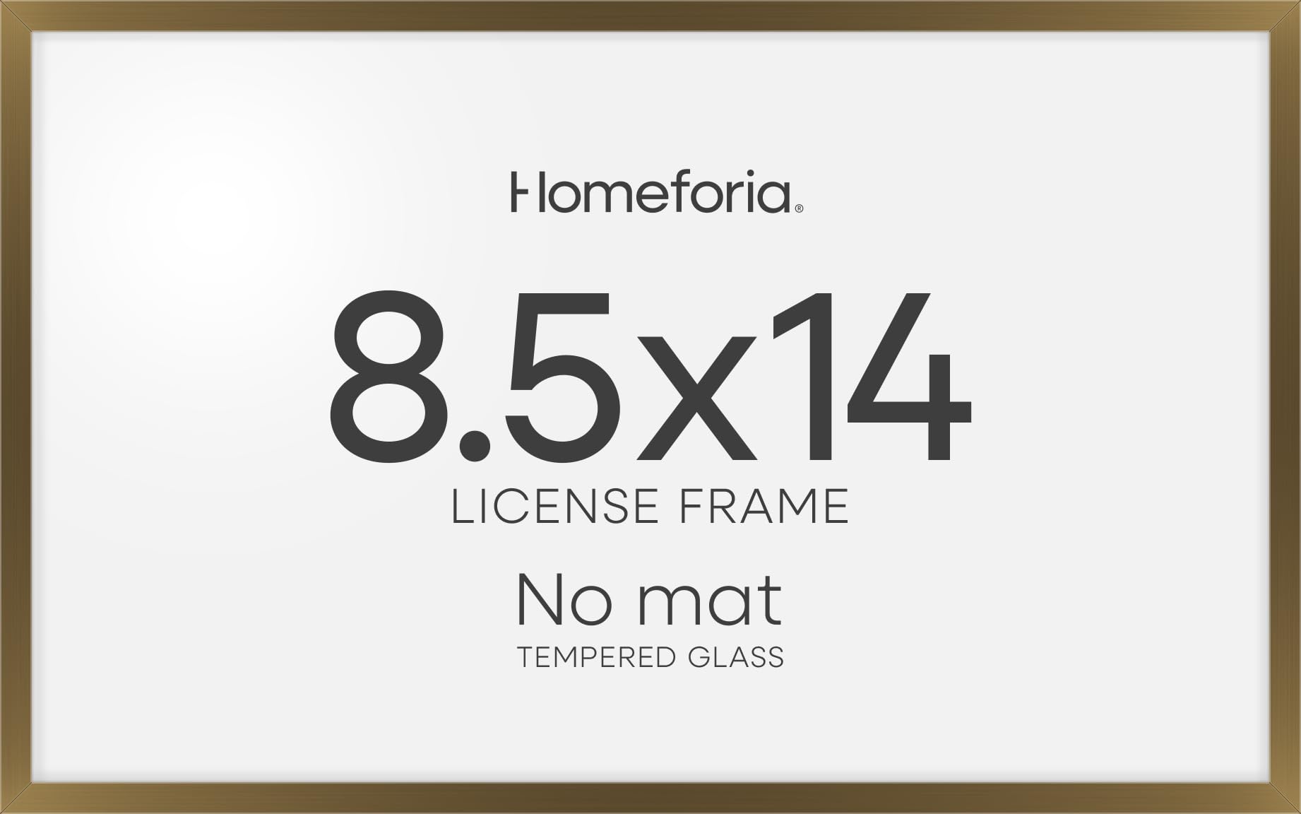 Homeforia 8.5 x 14 Marriage License Frame Bronze, High End Metal 8.5x14 Marriage Certificate Frames, 14x8.5 Picture Frame for Wall &amp; Tabletop, 8.5 by 14 Photo Frame, Tempered Glass, Wall Kit, Set of 2