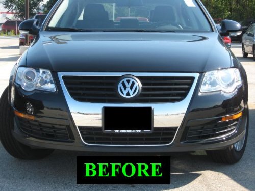 312 Motoring Fits Volkswagen Vw B6 2005-2010 Passat Chrome Grille Grill Kit 2006 2007 2008 05 06 07 08 09 2009 10 2005.5 Komfort Turbo Wagon 2.0 3.6 Lx Fits 4Motion 2.0T #TOP1