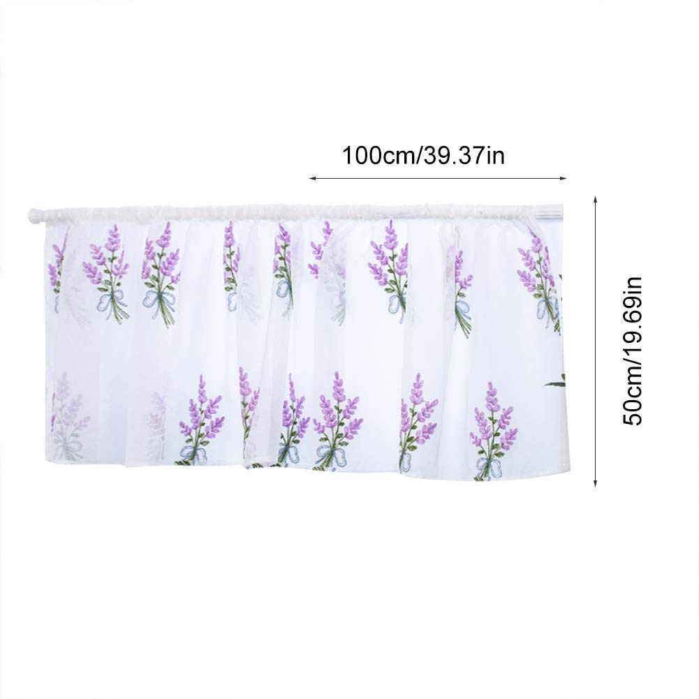 CHICIRIS Tenda Ricamata per Camera da Letto, Armadio - Tenda Corta per Finestra, Ripiani Caffè, Bagno (Ricamo Viola)