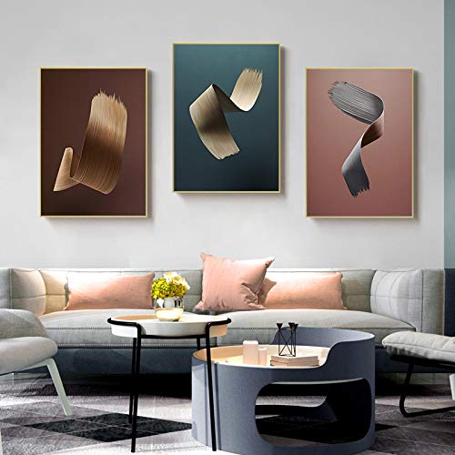 Affiche ligne de pinceau design abstrait pour valoriser les grands murs de couloir