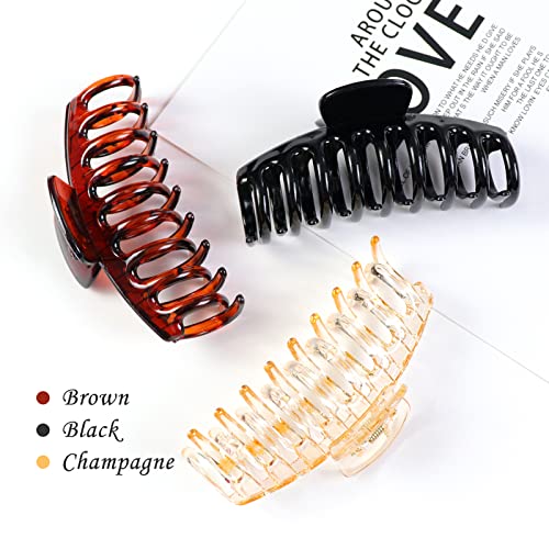Hanyousheng Hair Clips, 3 Pcs Big Claw Clips, 4.3 Inch Non slip Hair Claw, Strong Hold Hair Claw Clips for Thick Hair Women and Girls - Image 3