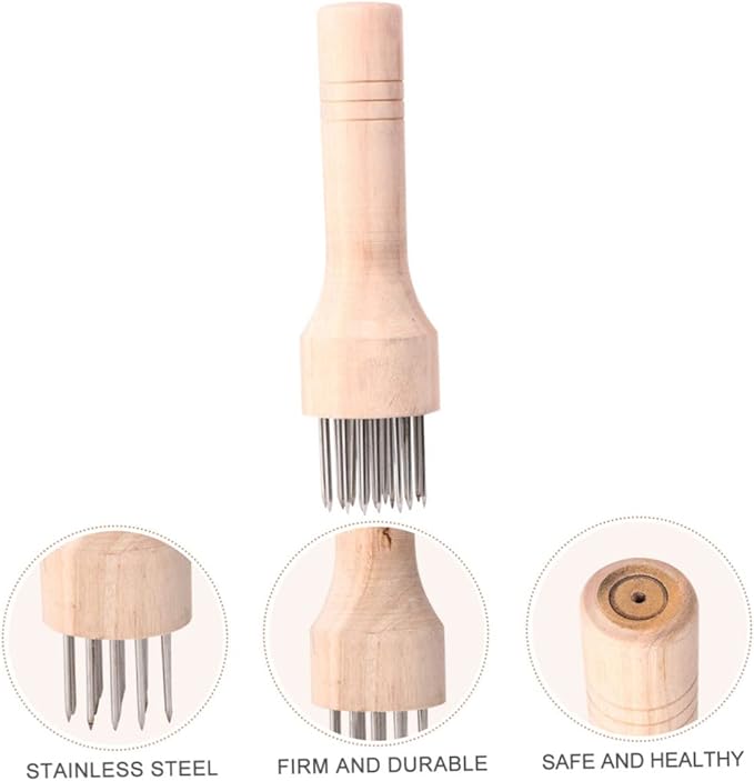 Ablandador de Carne LIFKOME de Acero Inoxidable con Mango de Madera miniatura 8