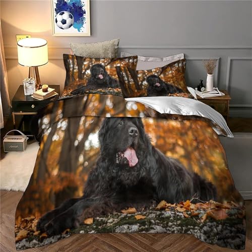 Parure de lit microfibre résistante motif chien noir de haute qualité